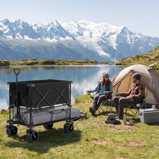 JHK Outdoor Double Decker Wagon Cart 440 Lb Capacity Foldable
