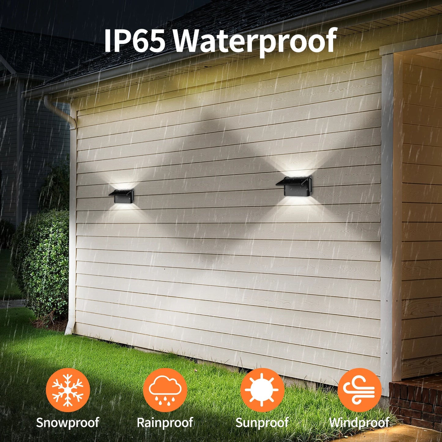 Intelamp Solar Wall Lights With Adjustable Outdoor LED Lighting