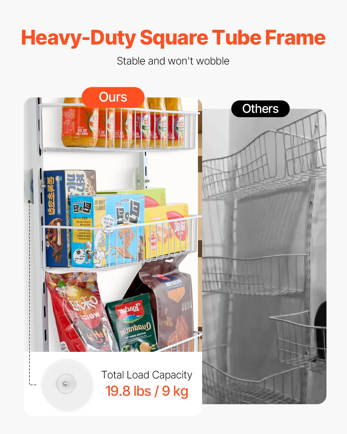 SucceBuy Over the Door Pantry Organizer Six To Ten Tier