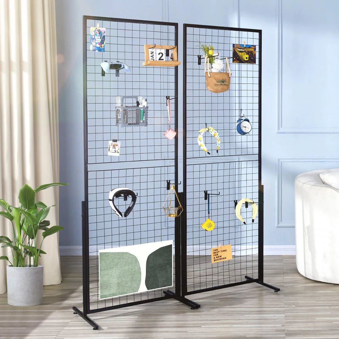 SucceBuy Double Sided Wire Gridwall Display Rack With Hooks