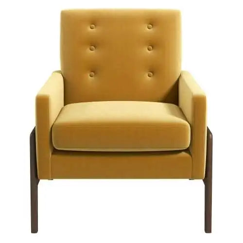 Solid Wood Velvet Leisure Chairs Mid Century Modern Living Room