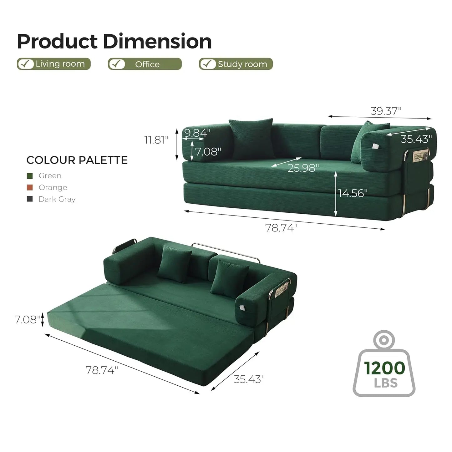 Convertible Sofa Bed With Pillows Corduroy Sleeper Sofa Frame