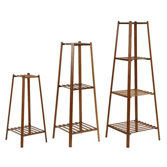 Wisfor Tiered Bamboo Plant Pot Holder Plant Display Stand Indoor