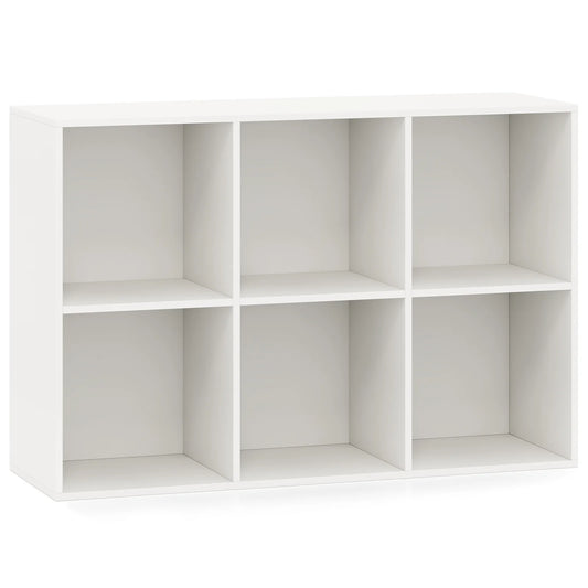 HOMASIS 6-Cube Bookcase Modern 3-Tier Storage Organizer Bookshelf