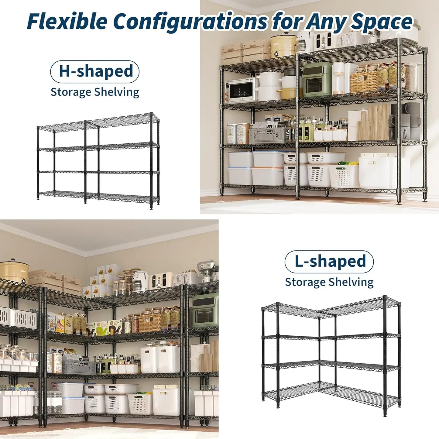 TWISTER.CK Heavy Duty 5 Tier Metal Shelving Unit For Kitchen Garage