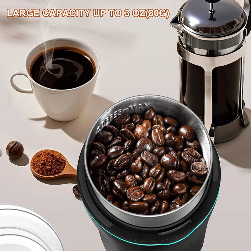 KIRAINAFLY Professional Coffee Grinder With Removable Stainless Steel Cup 300W