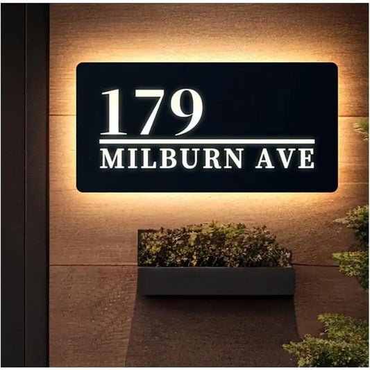 Illuminated House Number Sign Custom LED Backlit Address Plaque
