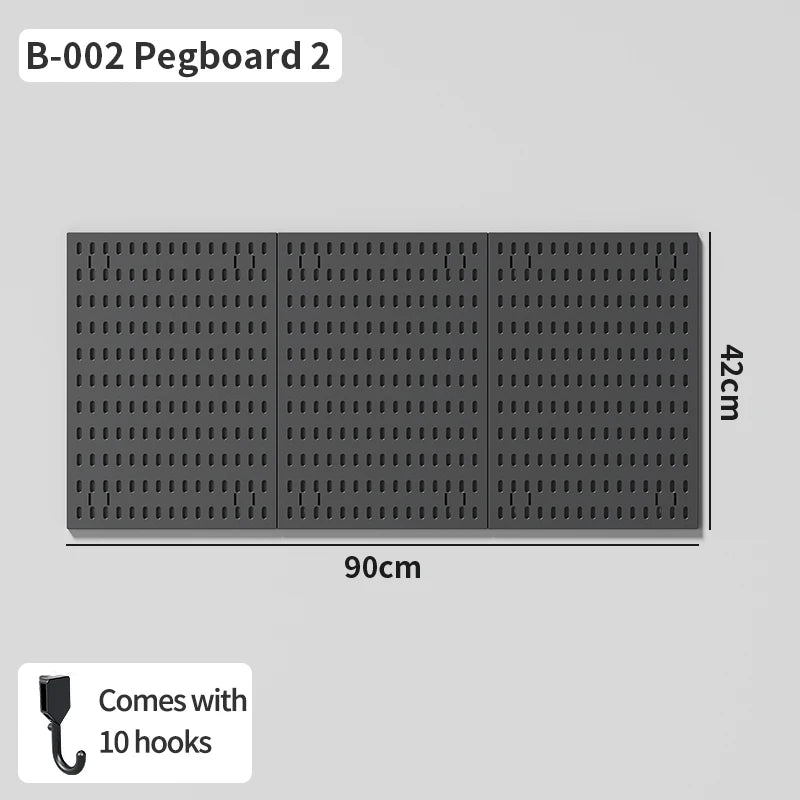 Wall Mounted Pegboard Organizer With Shelves For Desk Accessories
