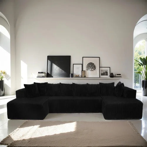 Modular U Shaped Segmented Sofa With Reversible Design