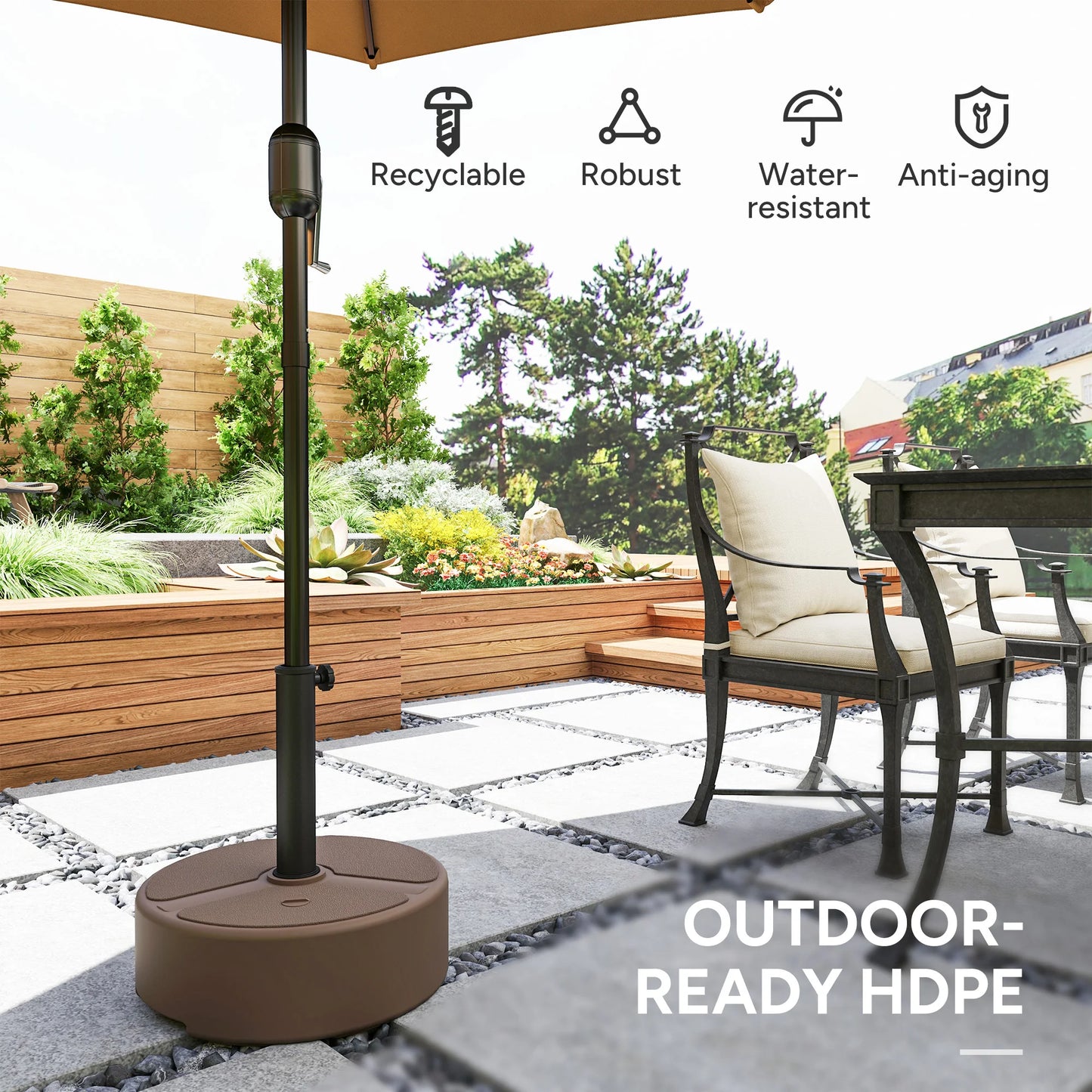 Heavy Duty Outdoor Umbrella Base Water Filled Stand