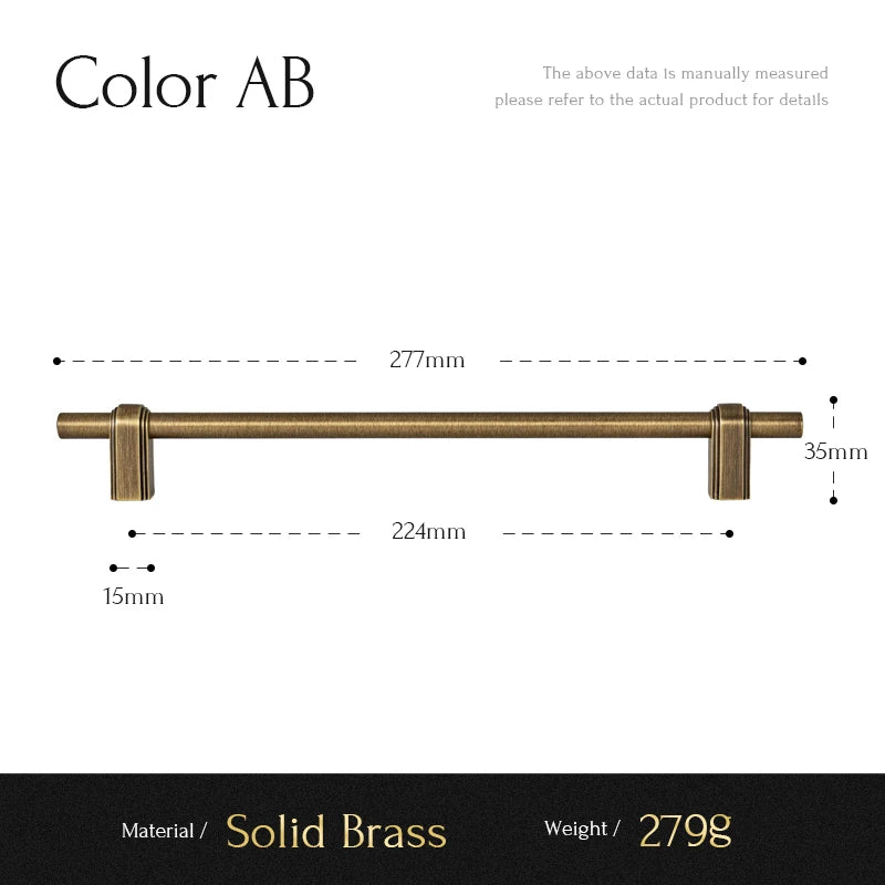 Santaya Solid Brass Cabinet Handles for Kitchen and Furniture