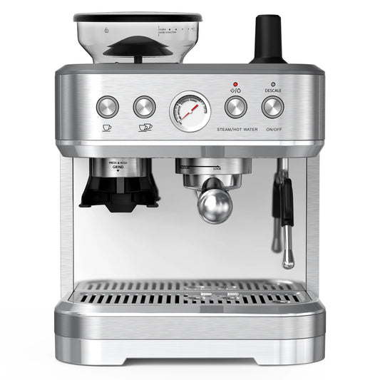 Acekool Espresso Machine With Grinder 15 Bar Stainless Milk Frother