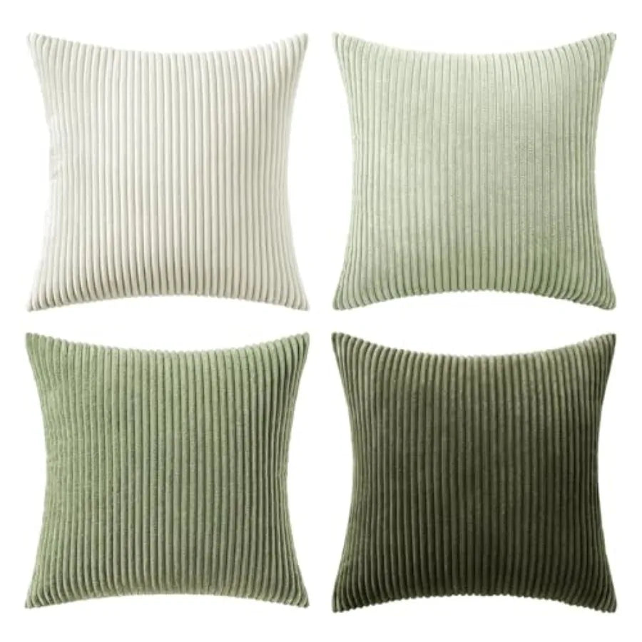 Modern Corduroy Farmhouse Throw Pillow Covers For Couch Decor