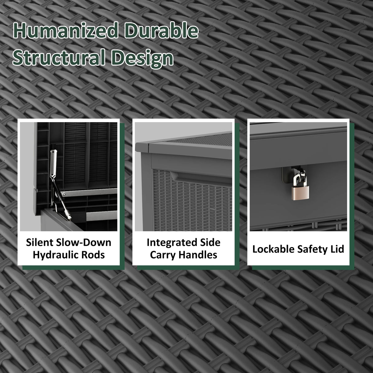Weather Resistant Resin Outdoor Storage Chest With Lockable Lid