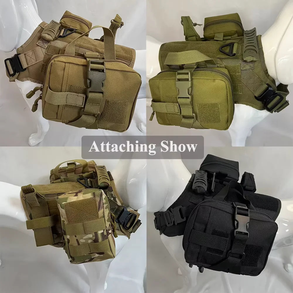Dog Tactical Bags Set Molle Pouches For Harness Attachment Training