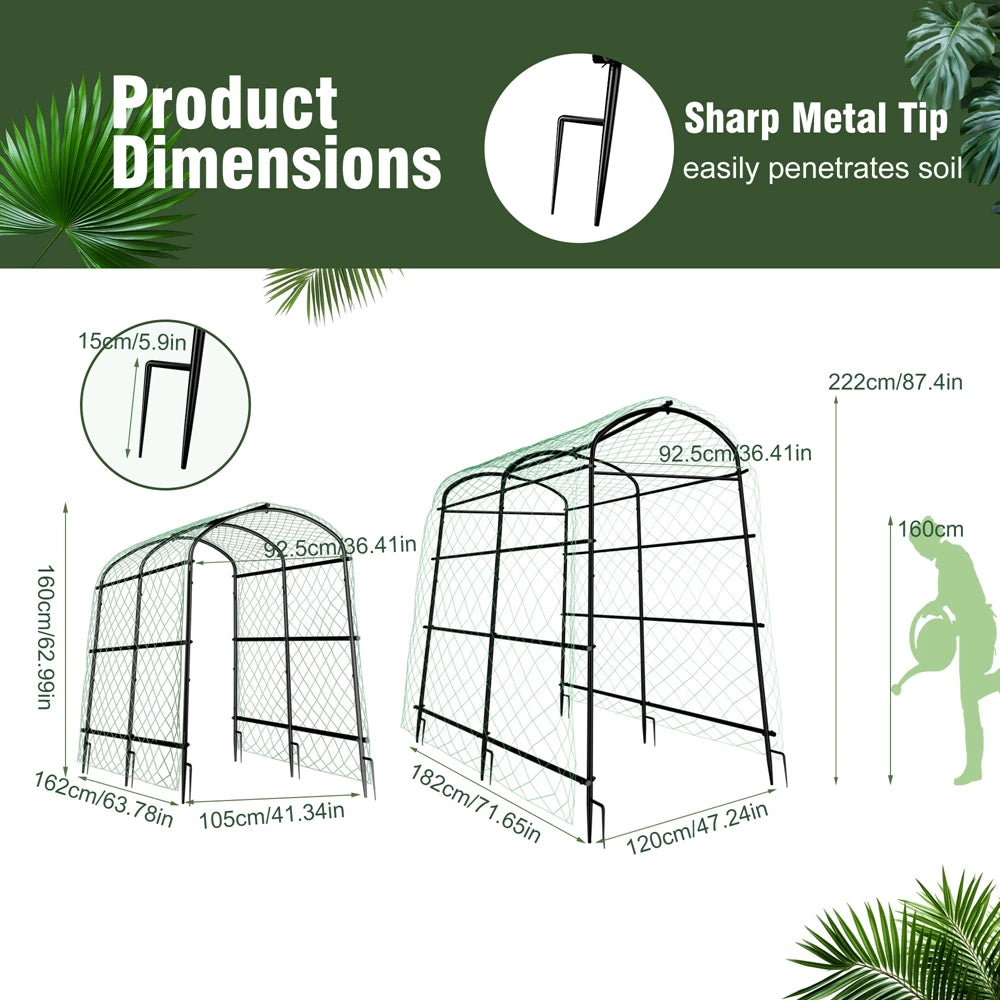 Wisfor U Shaped Metal Tall Garden Plant Trellis for Climbing Vegetables