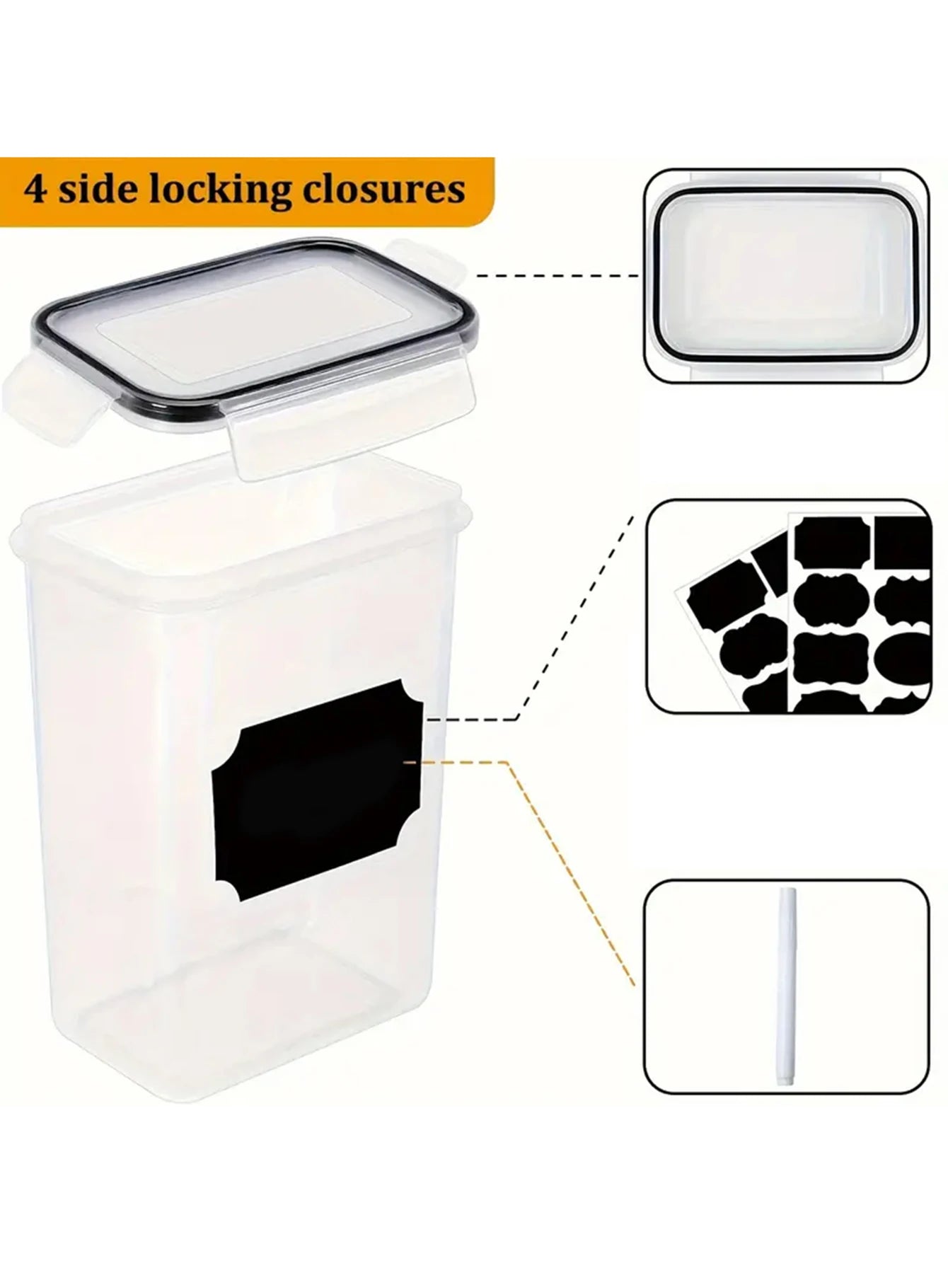 24 Piece Airtight Food Storage Containers With Labels For Spices
