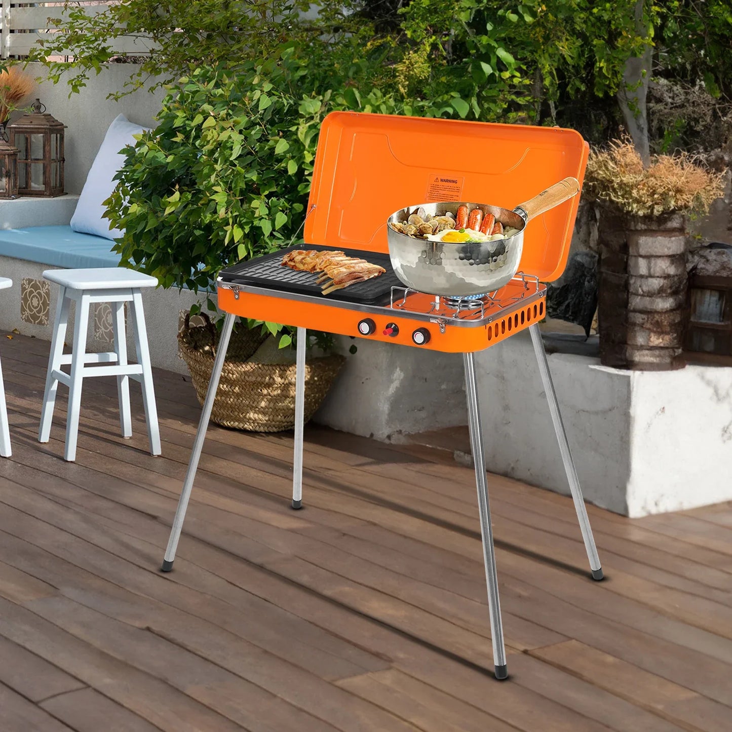 Portable Gas Camping Stove Dual Burner 5860 BTU Tabletop Grill