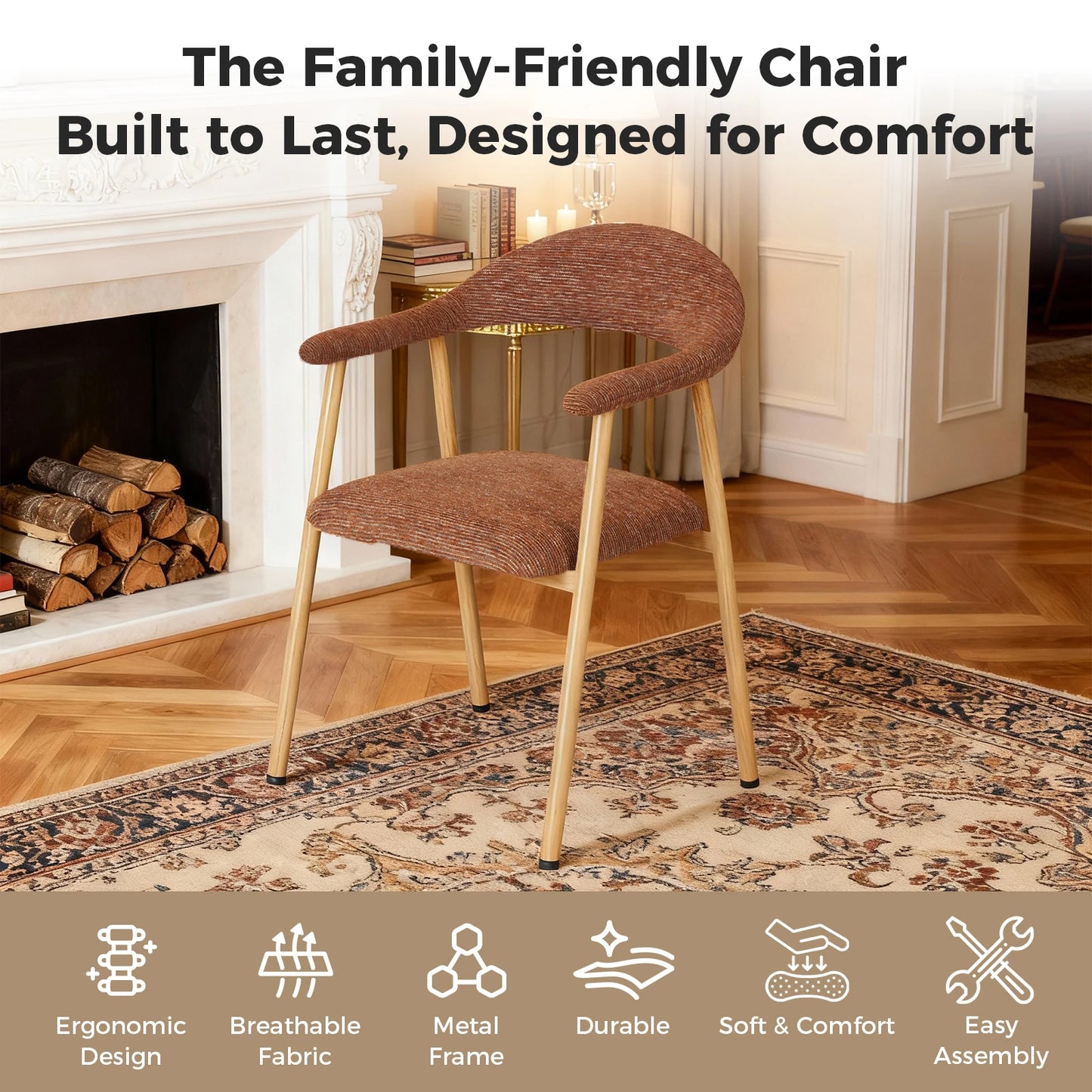 MCQ Ergonomic Backrest Office Chairs Set of Two Linen Fabric