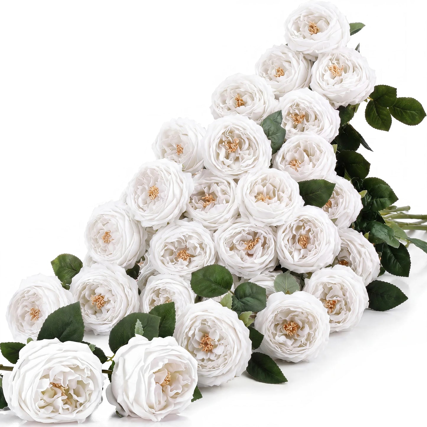 HiMISS Lifelike Real Touch Austin Roses And Peonies Flower Stems