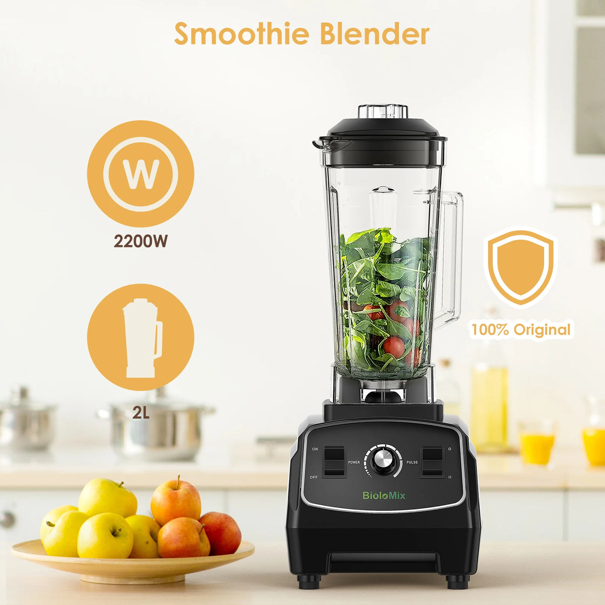 Biolomix BPA Free Heavy Duty Blender Food Processor Juicer