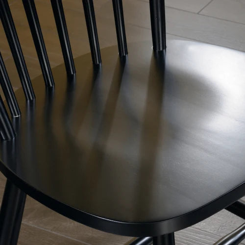 Retro Veneer Dining Chairs Set Solid Wood For Living And Bar
