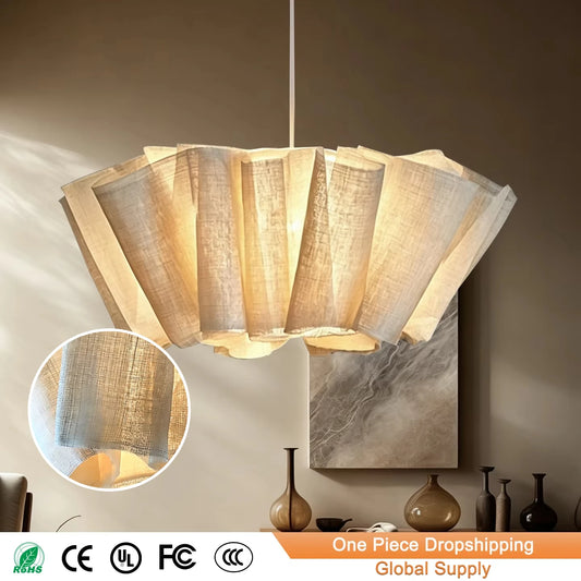 Yingxuan Wabi Sabi Pleated Pendant Chandelier for Dining Room