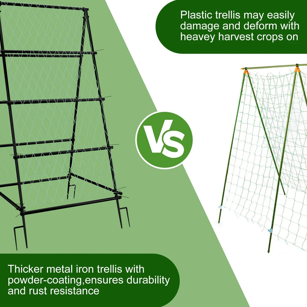 Wisfor A Shaped Metal Garden Trellis Arch Plant Support Netting