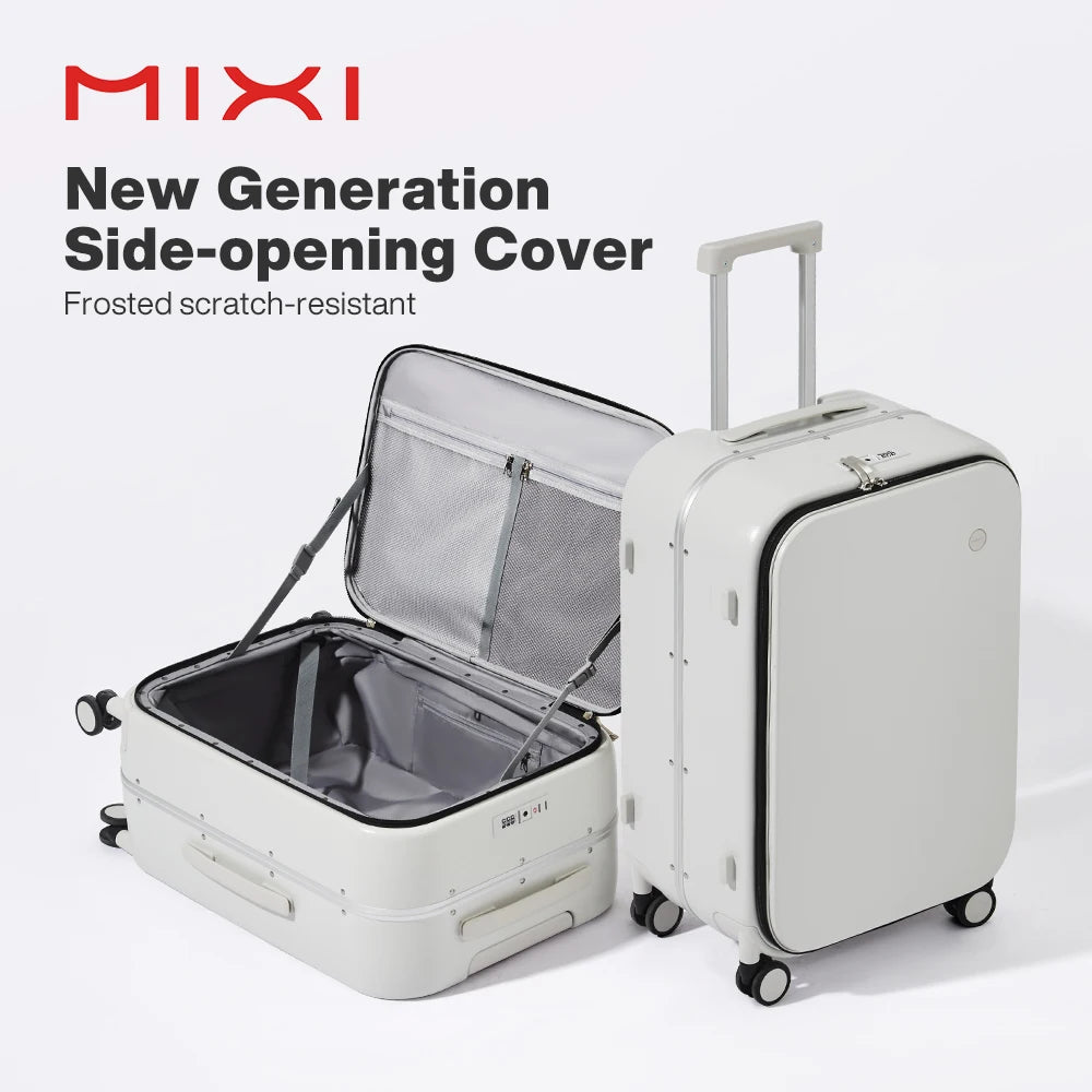 Mixi Aluminum Frame Front Opening Rolling Luggage M9291