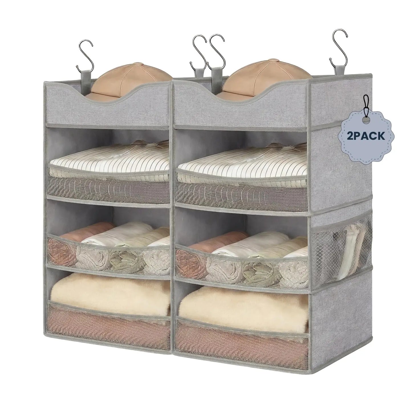 Himiss Three Shelf Hanging Closet Storage Organizer