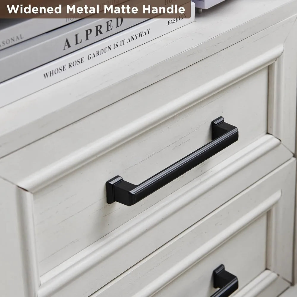 Farmhouse Nightstands Set Of Two Drawers And Charging Station
