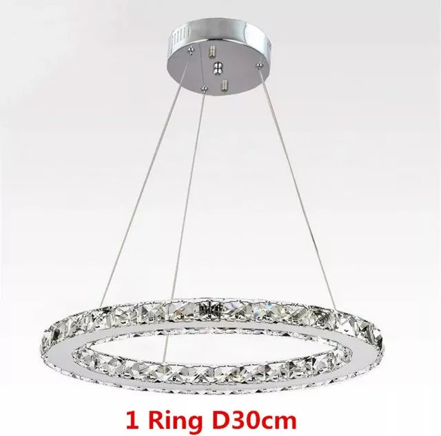 Vetulus Modern Led Crystal Chandelier Triangle Chrome Ceiling Light