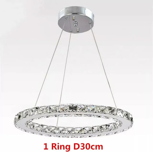 Vetulus Modern Led Crystal Chandelier Triangle Chrome Ceiling Light