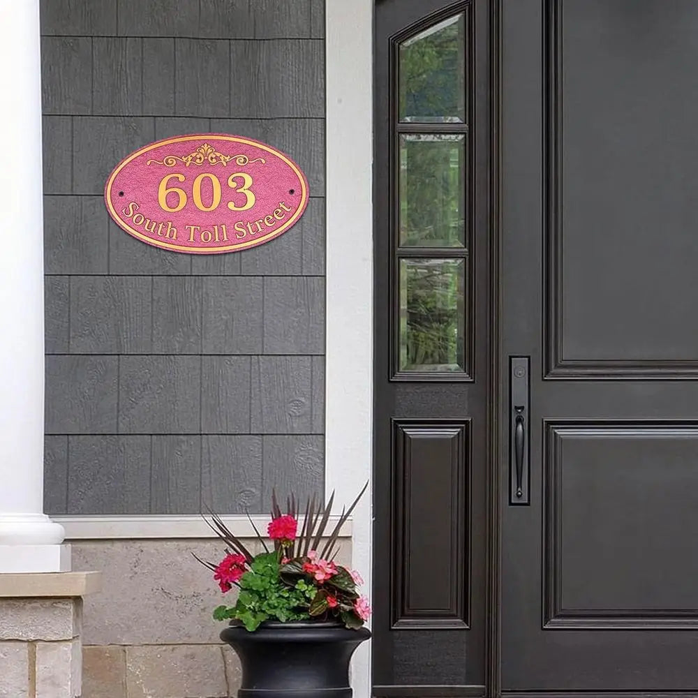 Hand Carved Metal House Number Sign Customized For Home And Yard