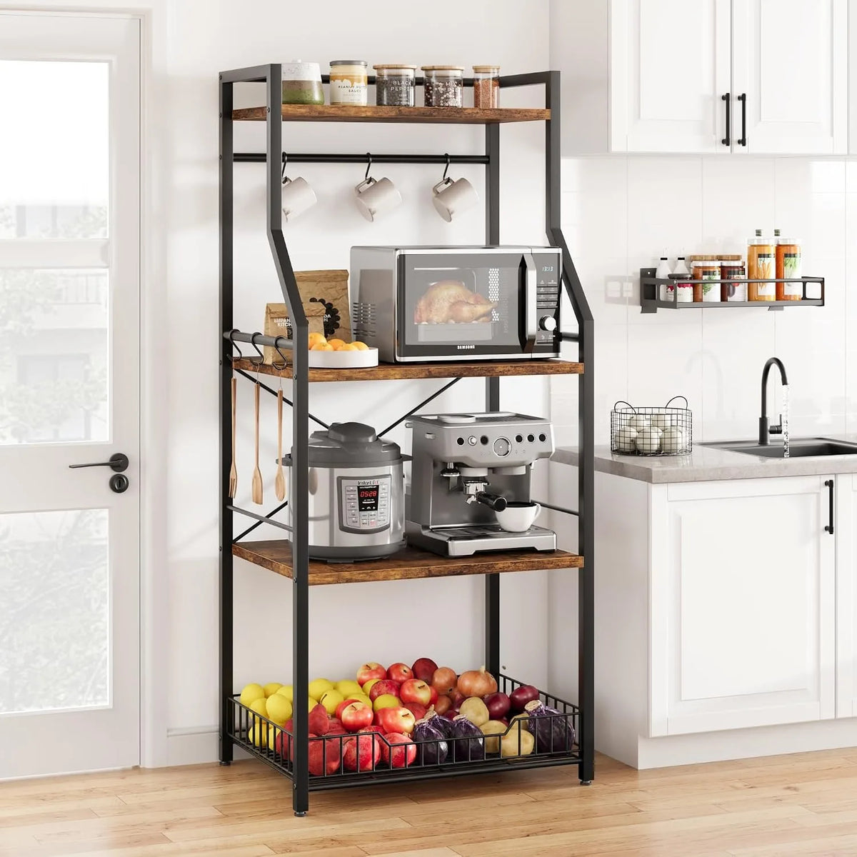 Kitchen Bakers Rack Microwave Stand Storage Organizer