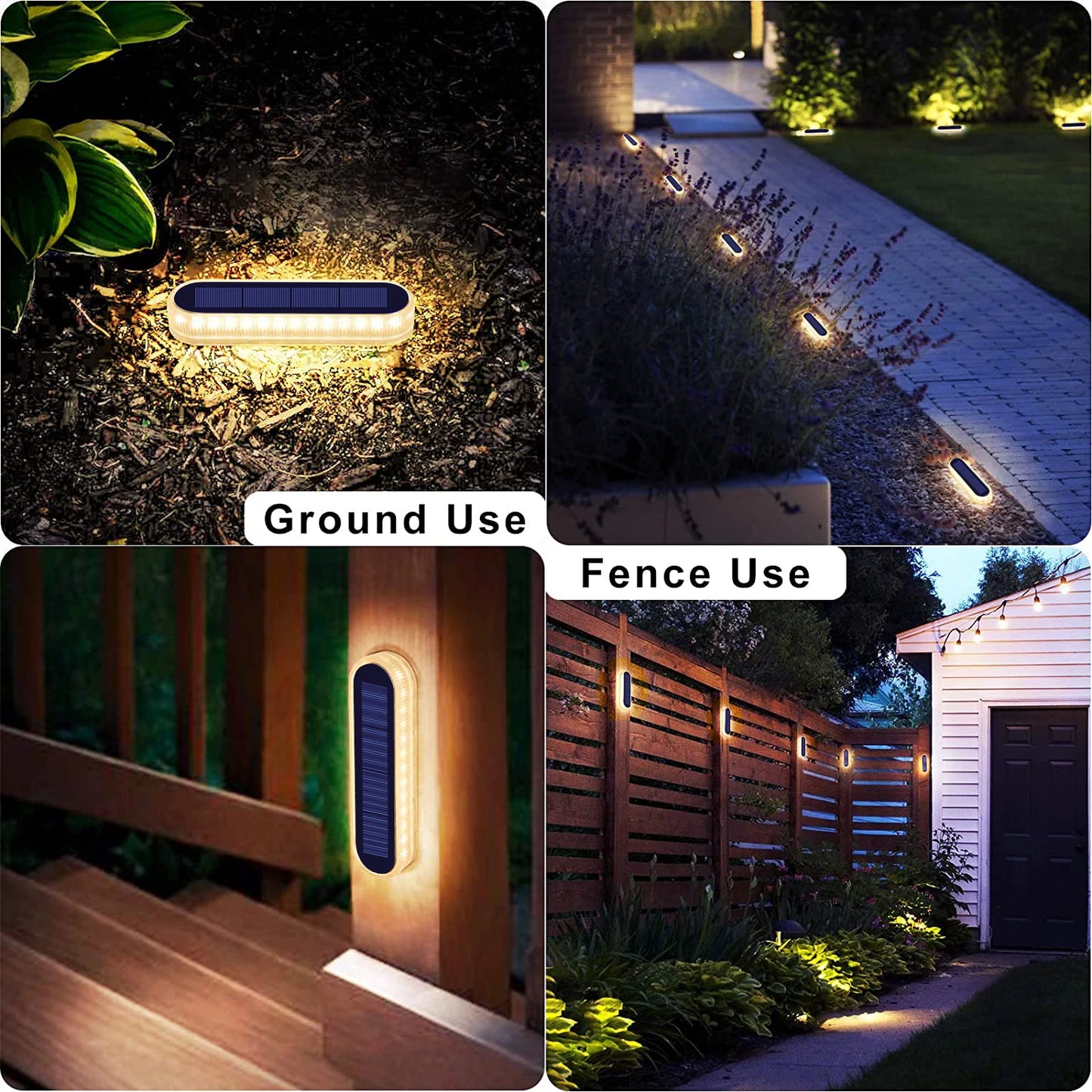 Solar Deck Lights IP68 Waterproof Auto On Off LED Lighting