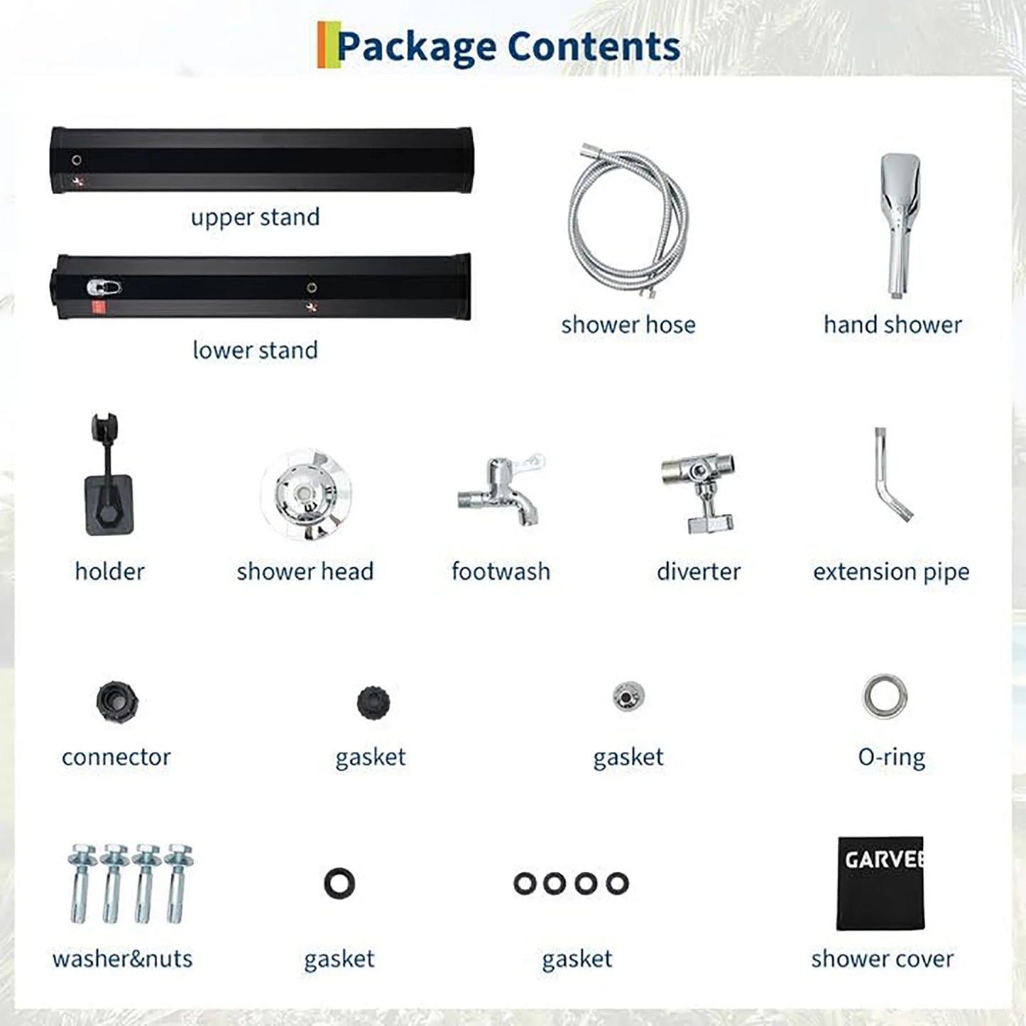HiMISS Solar Heated Freestanding Outdoor Pool Shower Kit