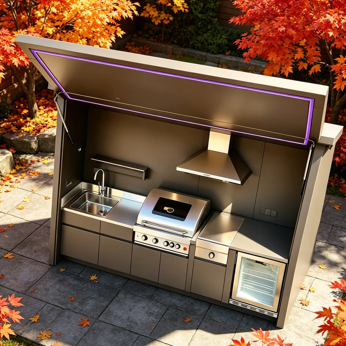 Rust Resistant Modular Outdoor Kitchen Cabinet With Stainless Steel Construction