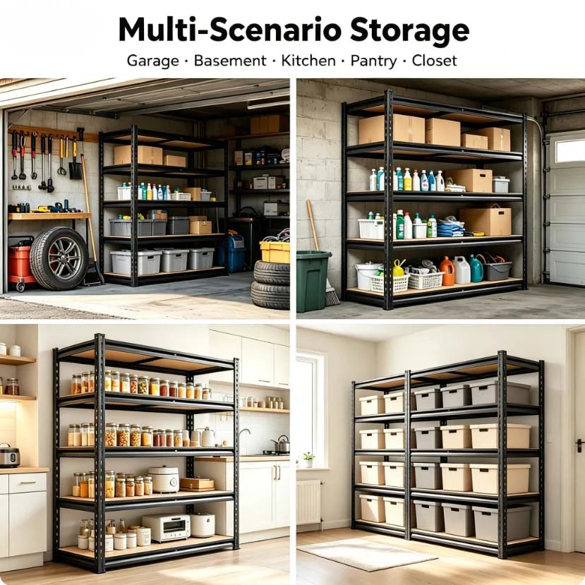 Heavy Duty Metal Storage Rack Five Tier MDF Board Unit