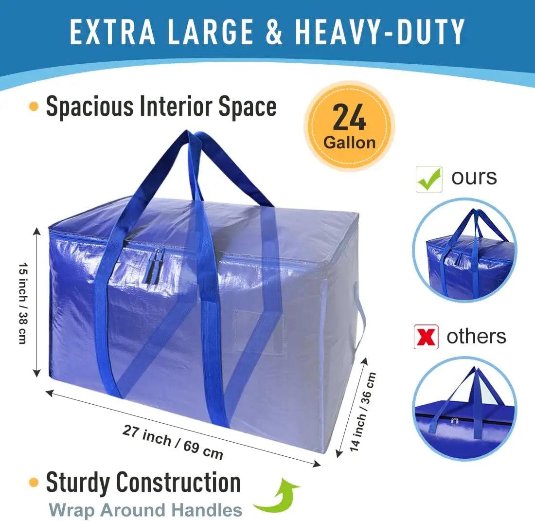 Heavy Duty Moving Storage Bags With Zippers And Carrying Handles