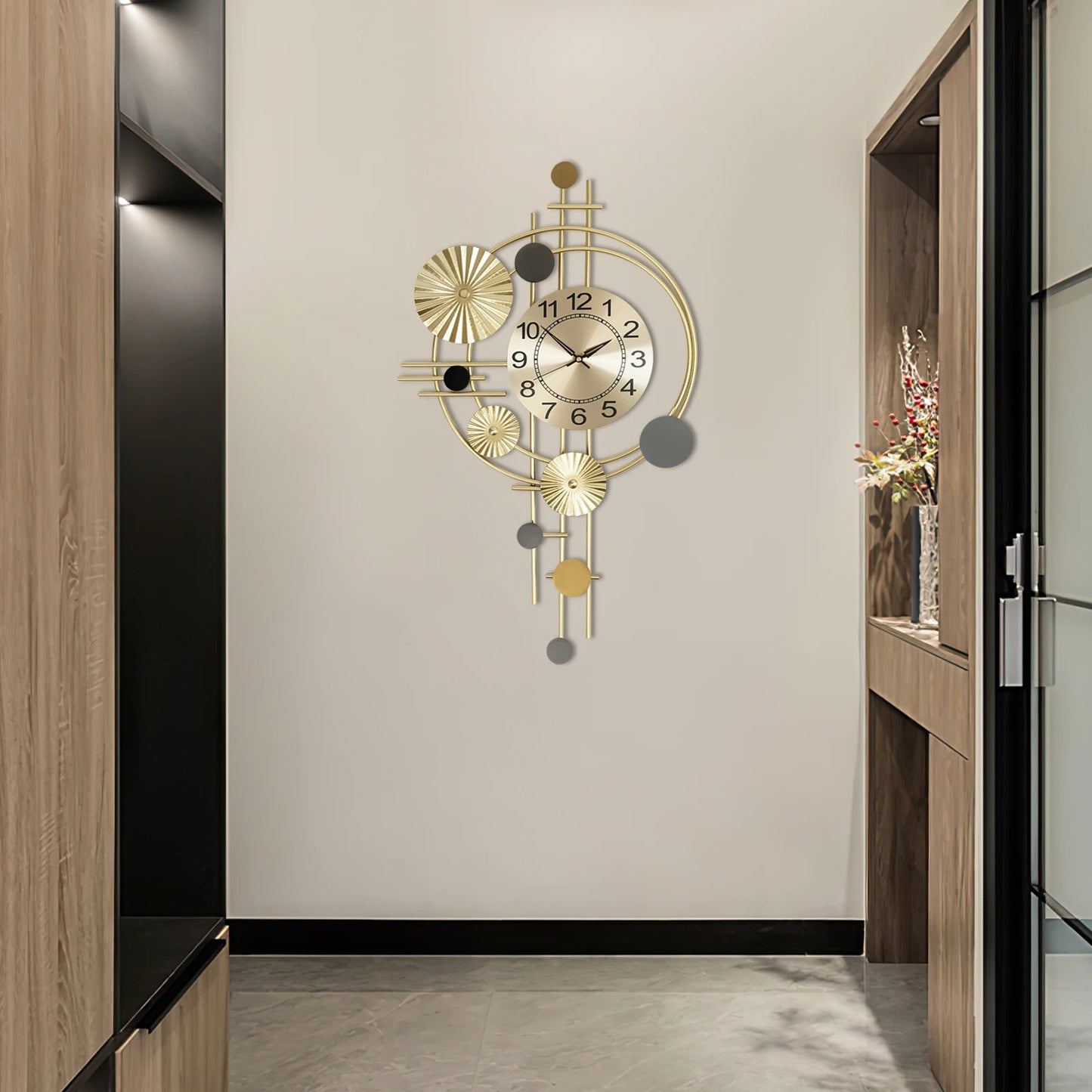 Decorative Art Wall Clock Silent Non Ticking For Living Room