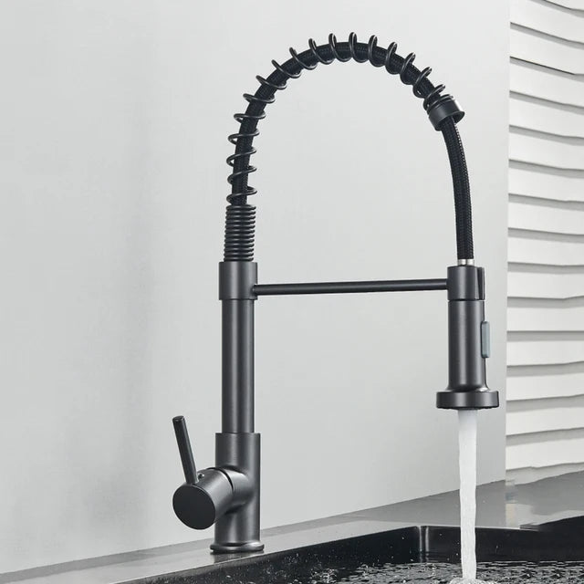 Onyzpily Kitchen Sink Faucet Pull Down Sprayer Single Handle Stainless Steel