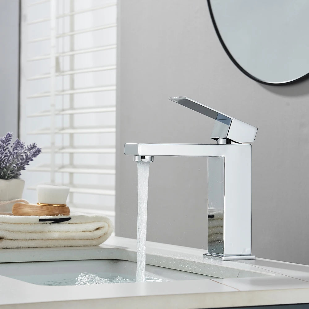 Onyzpily Stainless Steel Deck Mounted Bathroom Basin Faucet