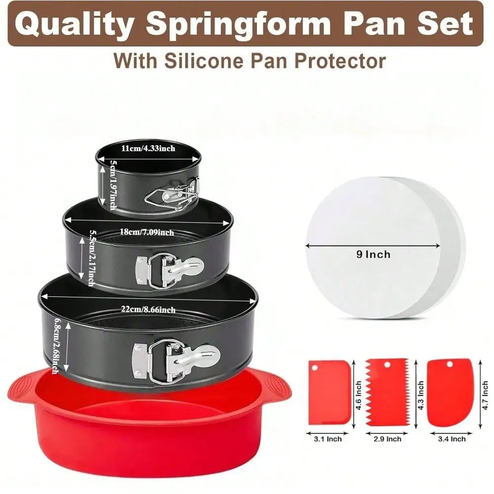 Springform Cake Pan Set 7 Pieces Nonstick Leakproof With Accessories