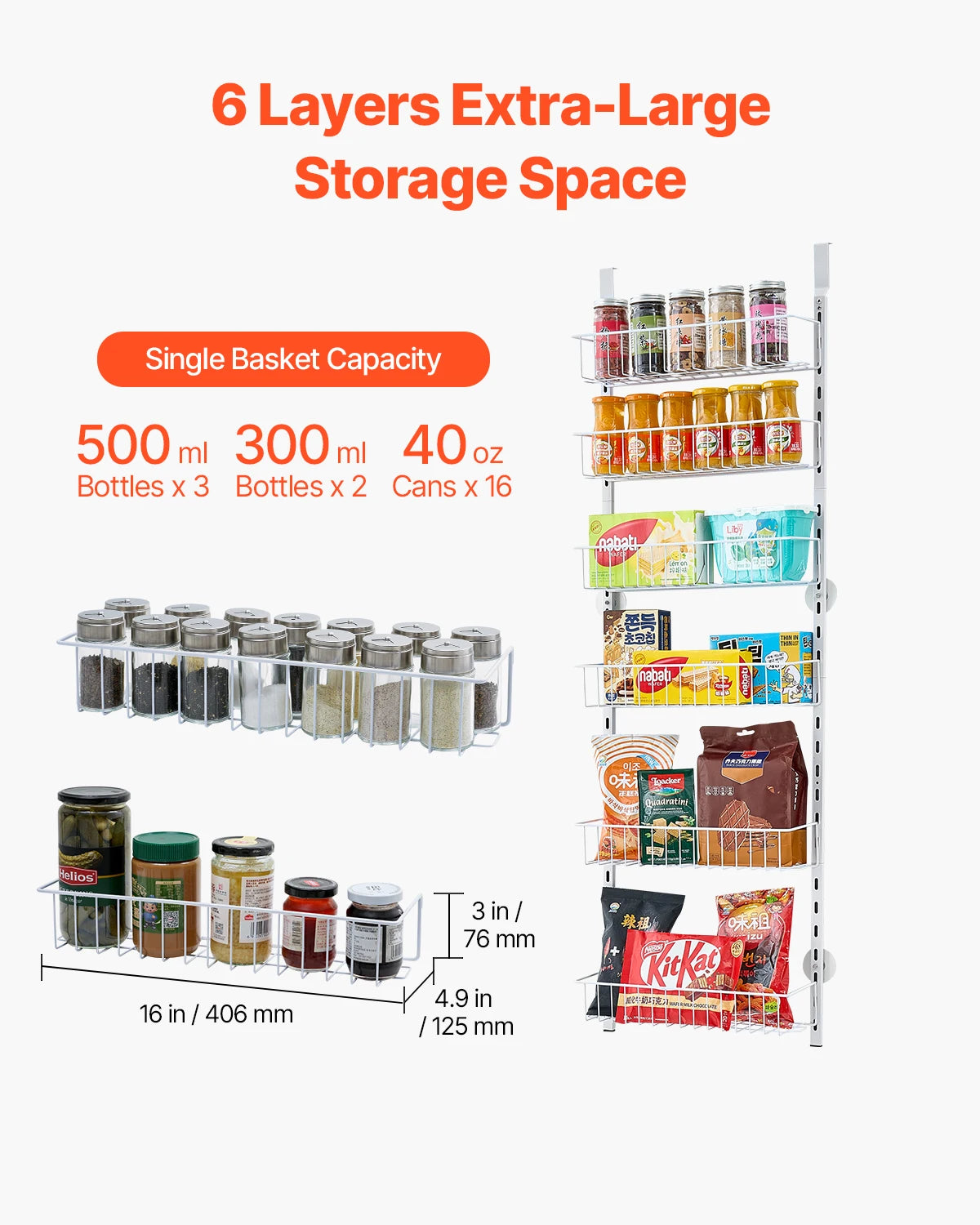 SucceBuy Over the Door Pantry Organizer Six To Ten Tier