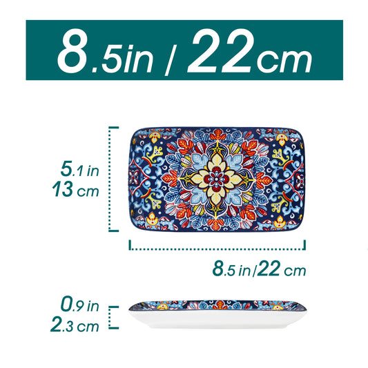 Malacasa Rectangular Porcelain Serving Plates Set for Everyday Dining