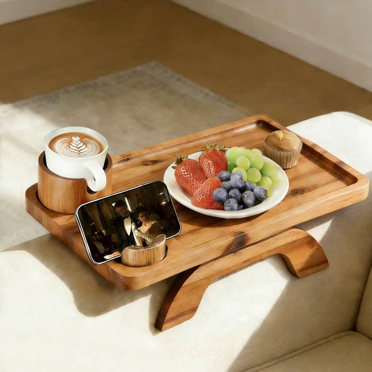 JHK Foldable 3in1 Armrest Tray With 360 Degree Phone Holder