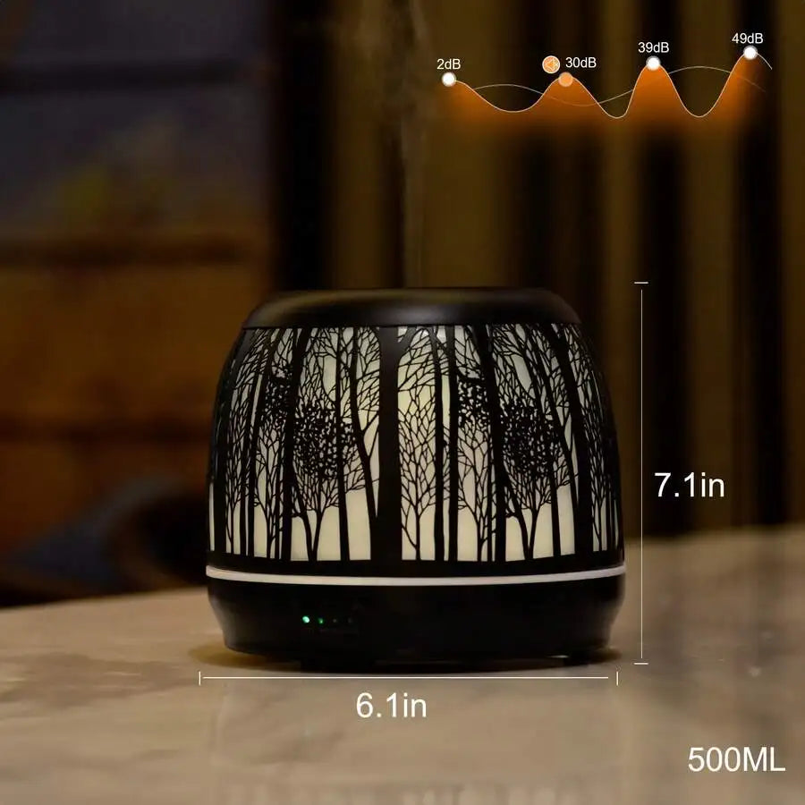 XMSJ Ultrasonic Essential Oil Diffuser Aluminum Alloy Seven Color Light