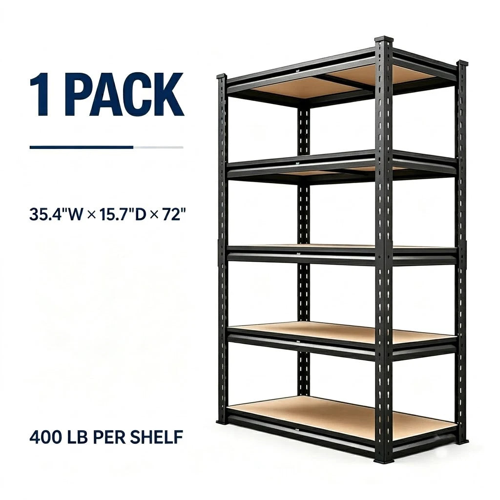 Heavy Duty Metal Storage Rack Five Tier MDF Board Unit