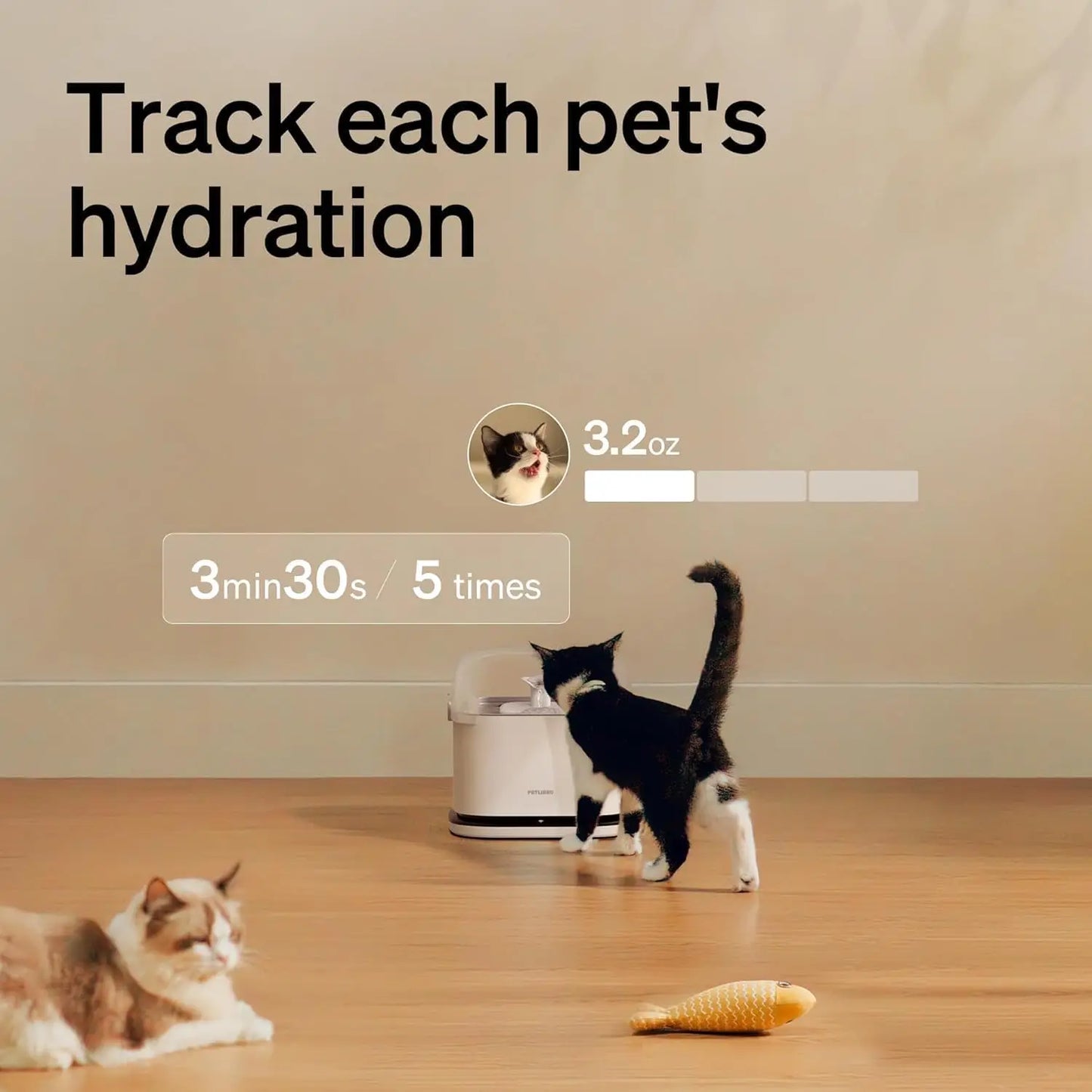 Smart Cat Water Fountain With RFID Recognition And WiFi App